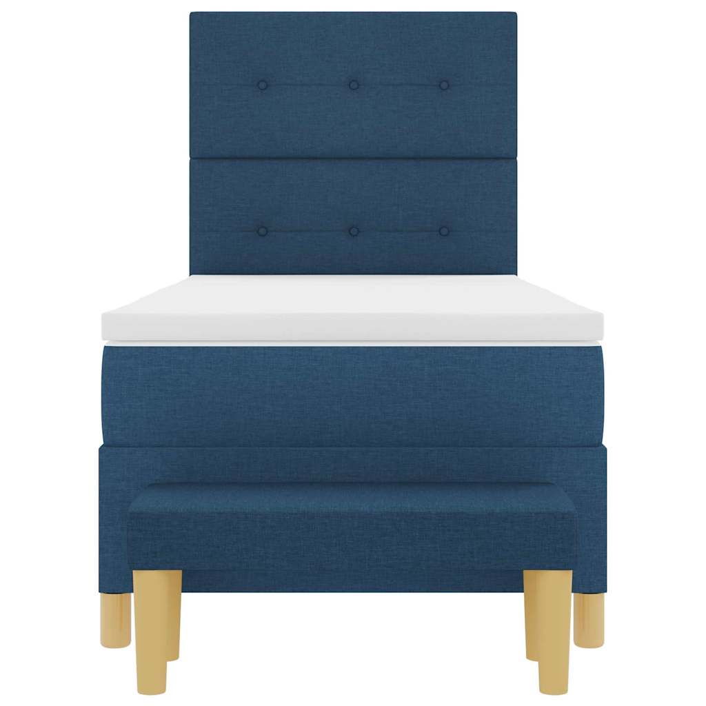 Boxspring bed met hoofdeinde Blauw 200 x 90 cm Stof
