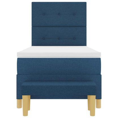 Boxspring bed met hoofdeinde Blauw 200 x 90 cm Stof