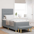 Boxspring bed lichtgrijs 100x200 cm stof