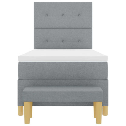 Boxspring bed met hoofdeinde Lichtgrijs 200 x 100 cm Stof