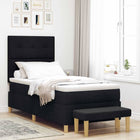 Boxspring bed 200x100 cm zwart stof hoofdbord