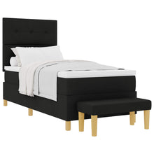Boxspring bed met kussen met hoofdeinde Zwart 200 x 100 cm Stof