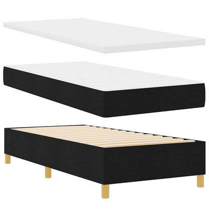 Boxspring bed met kussen met hoofdeinde Zwart 200 x 100 cm Stof