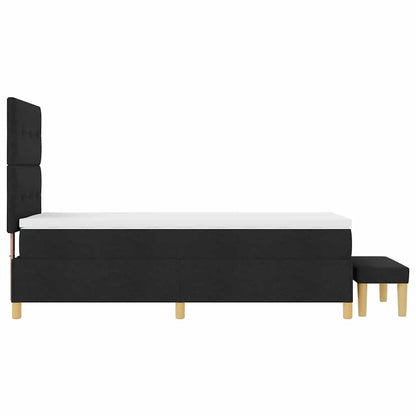 Boxspring bed met kussen met hoofdeinde Zwart 200 x 100 cm Stof