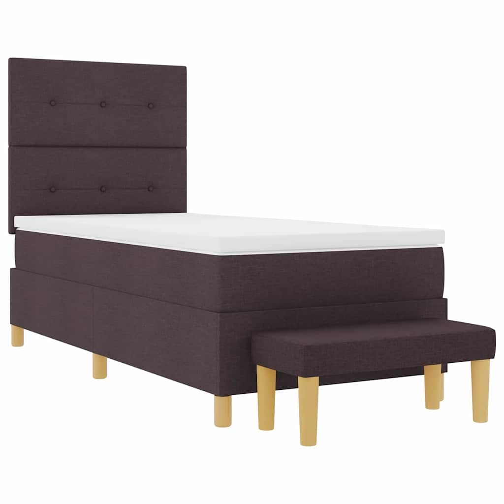 Boxspring bed met hoofdeinde Donkerbruin 200 x 100 cm Stof