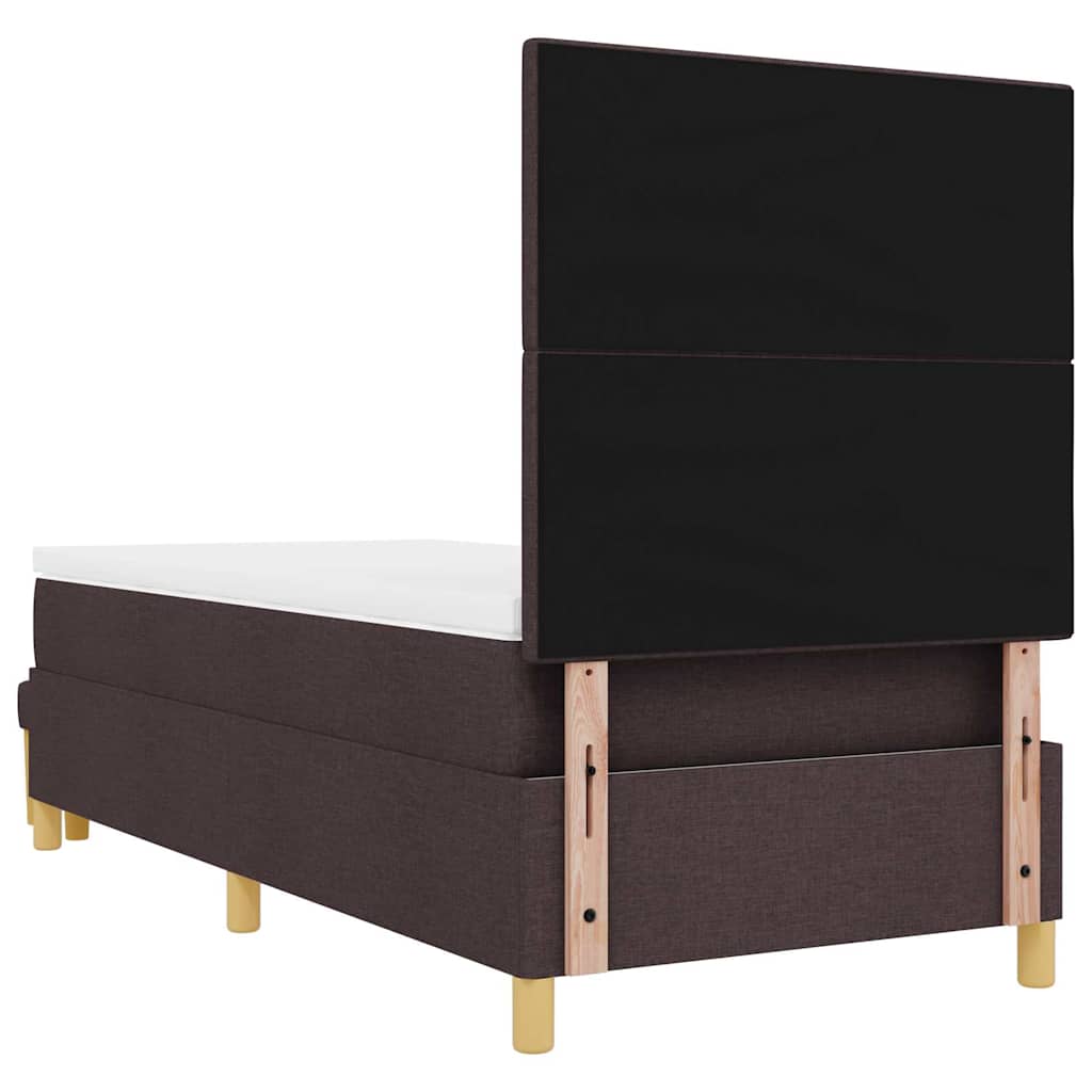 Boxspring bed met hoofdeinde Donkerbruin 200 x 100 cm Stof