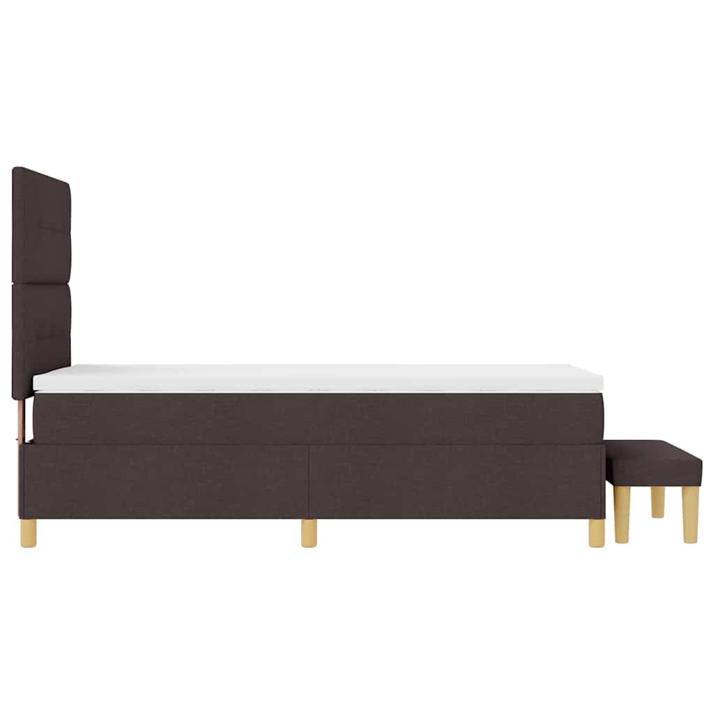 Boxspring bed met hoofdeinde Donkerbruin 200 x 100 cm Stof