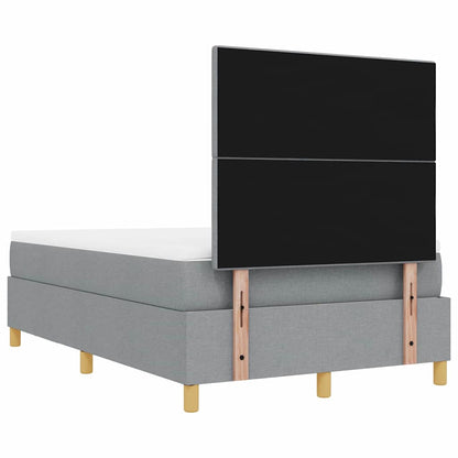 Boxspring bed met hoofdeinde Lichtgrijs 190 x 120 cm Stof