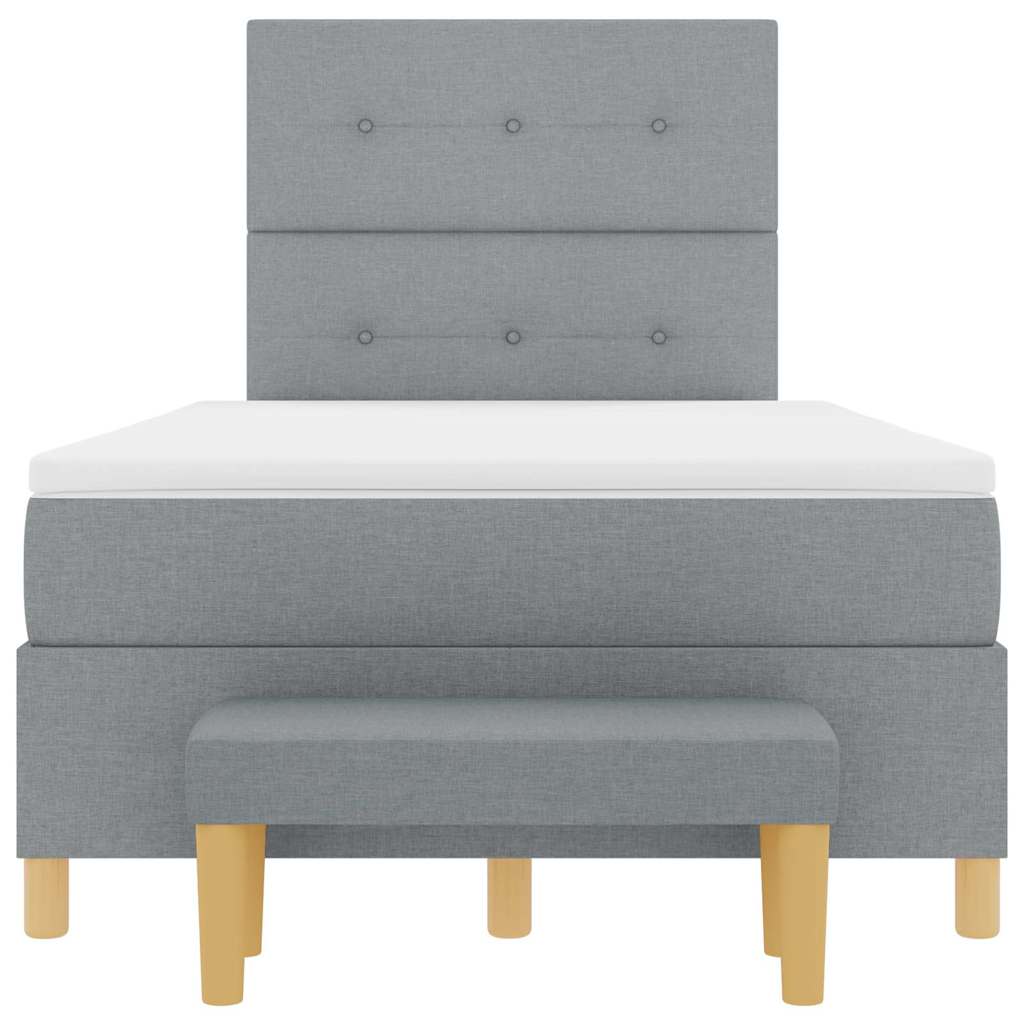 Boxspring bed met hoofdeinde Lichtgrijs 190 x 120 cm Stof