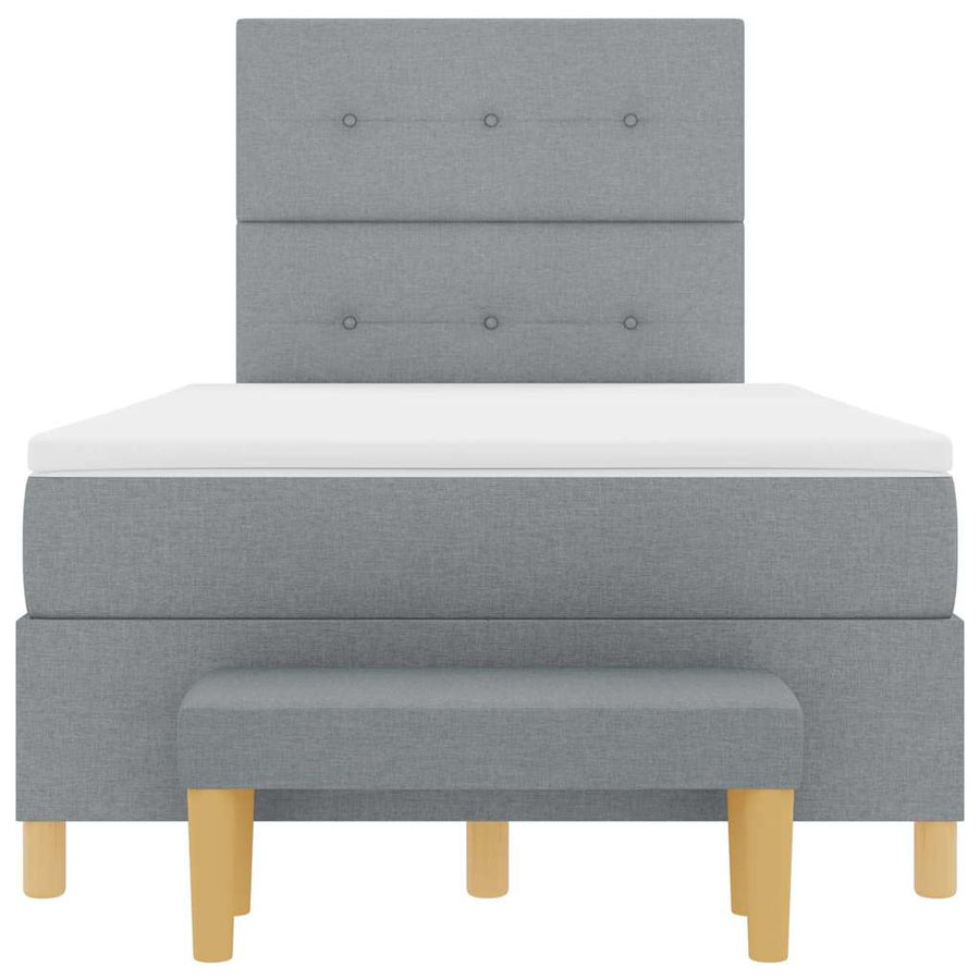 Boxspring bed met hoofdeinde Lichtgrijs 190 x 120 cm Stof