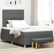 Boxspring bed met hoofdeinde Donkergrijs 190 x 120 cm Stof