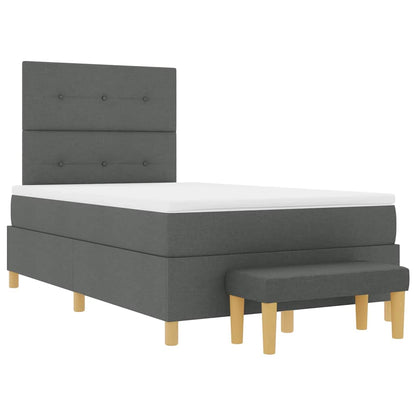Boxspring bed met hoofdeinde Donkergrijs 190 x 120 cm Stof