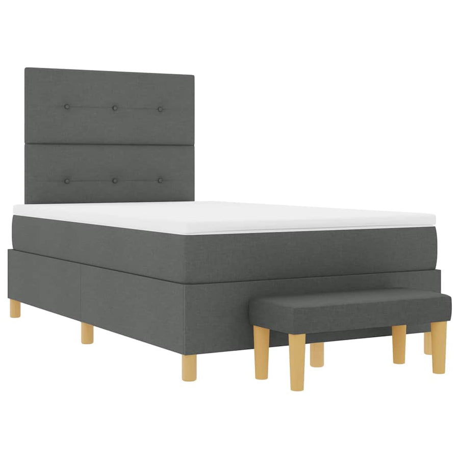 Boxspring bed met hoofdeinde Donkergrijs 190 x 120 cm Stof