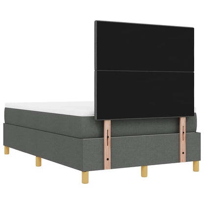 Boxspring bed met hoofdeinde Donkergrijs 190 x 120 cm Stof