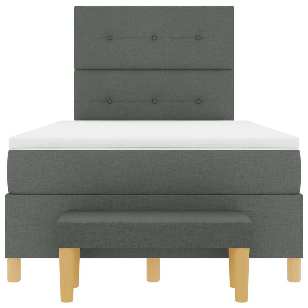 Boxspring bed met hoofdeinde Donkergrijs 190 x 120 cm Stof