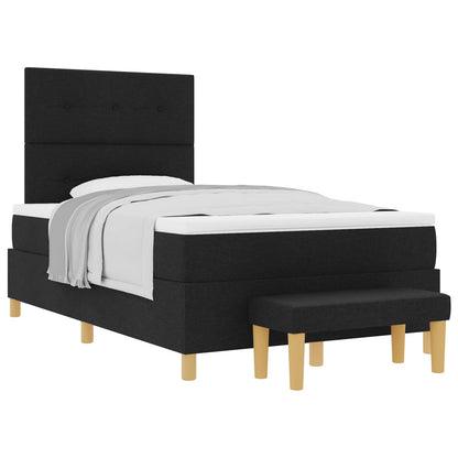 Boxspring bed met hoofdeinde Zwart 190 x 120 cm Stof