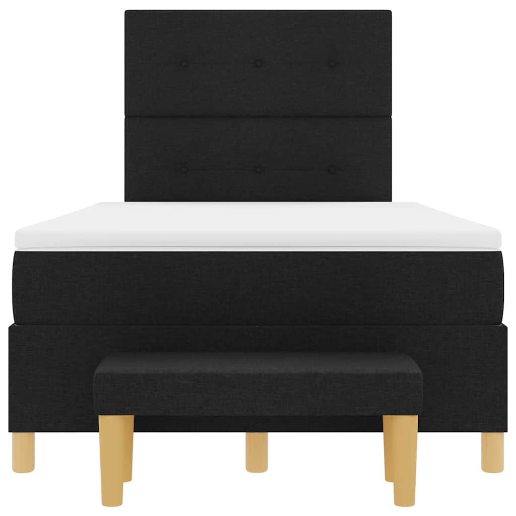 Boxspring bed met hoofdeinde Zwart 190 x 120 cm Stof