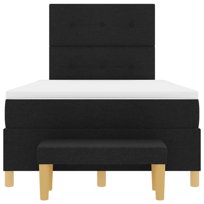 Boxspring bed met hoofdeinde Zwart 190 x 120 cm Stof