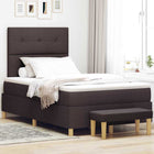 Boxspring bed 190x120 cm donkerbruin stof