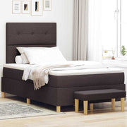 Boxspring bed 190x120 cm donkerbruin stof