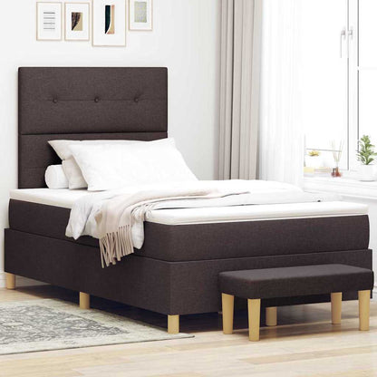Boxspring bed met hoofdeinde Donkerbruin 190 x 120 cm Stof