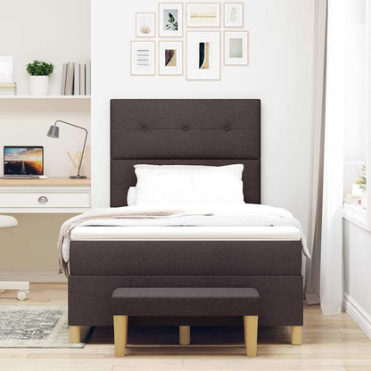 Boxspring bed met hoofdeinde Donkerbruin 190 x 120 cm Stof