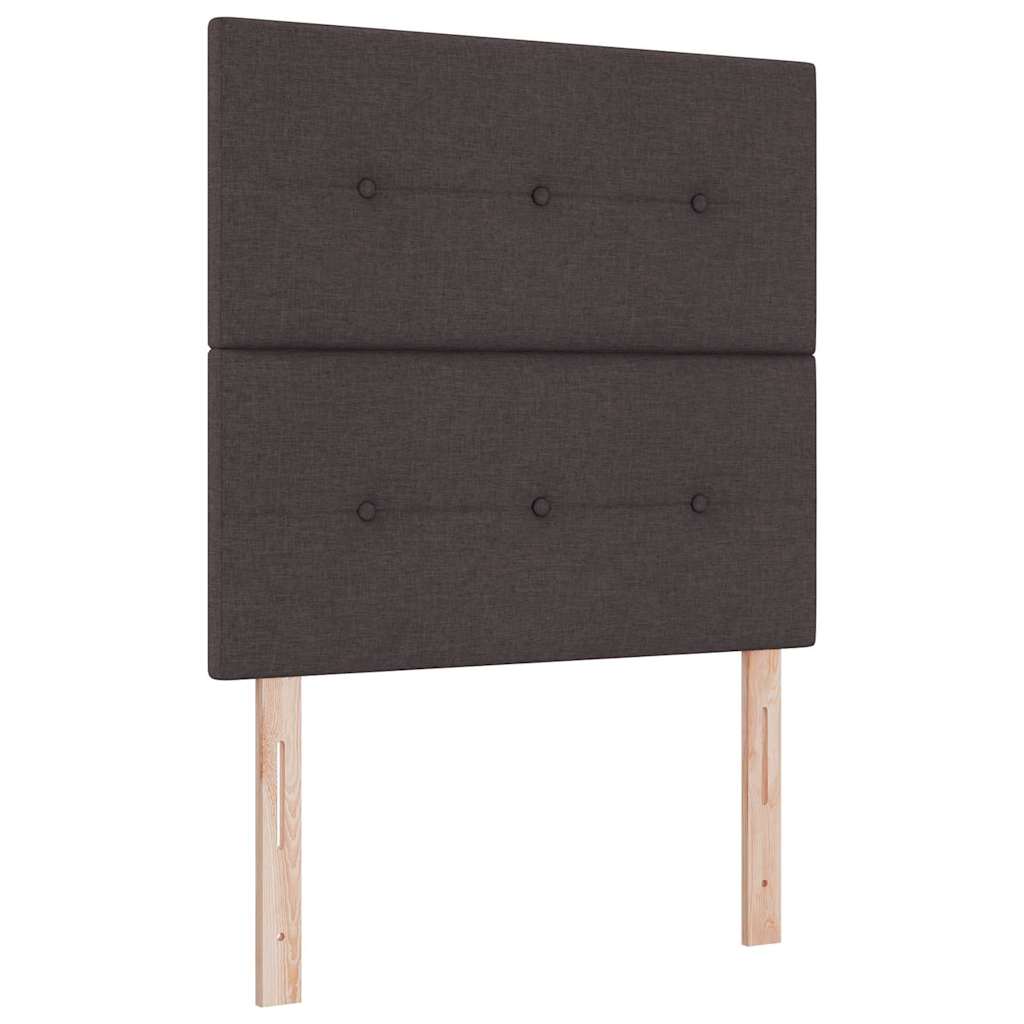 Boxspring bed met hoofdeinde Donkerbruin 190 x 120 cm Stof