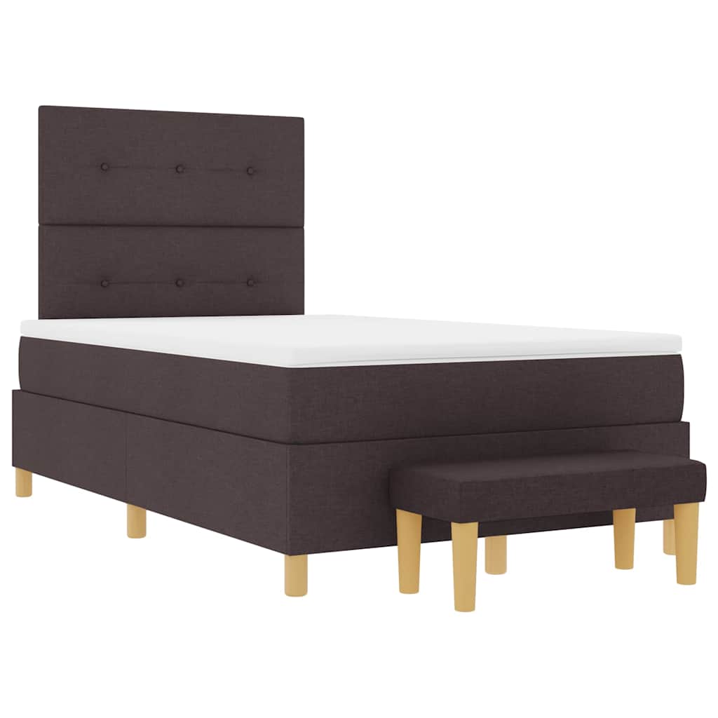 Boxspring bed met hoofdeinde Donkerbruin 190 x 120 cm Stof