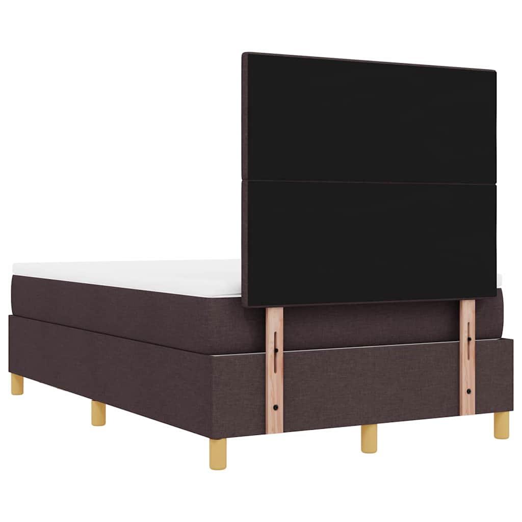 Boxspring bed met hoofdeinde Donkerbruin 190 x 120 cm Stof