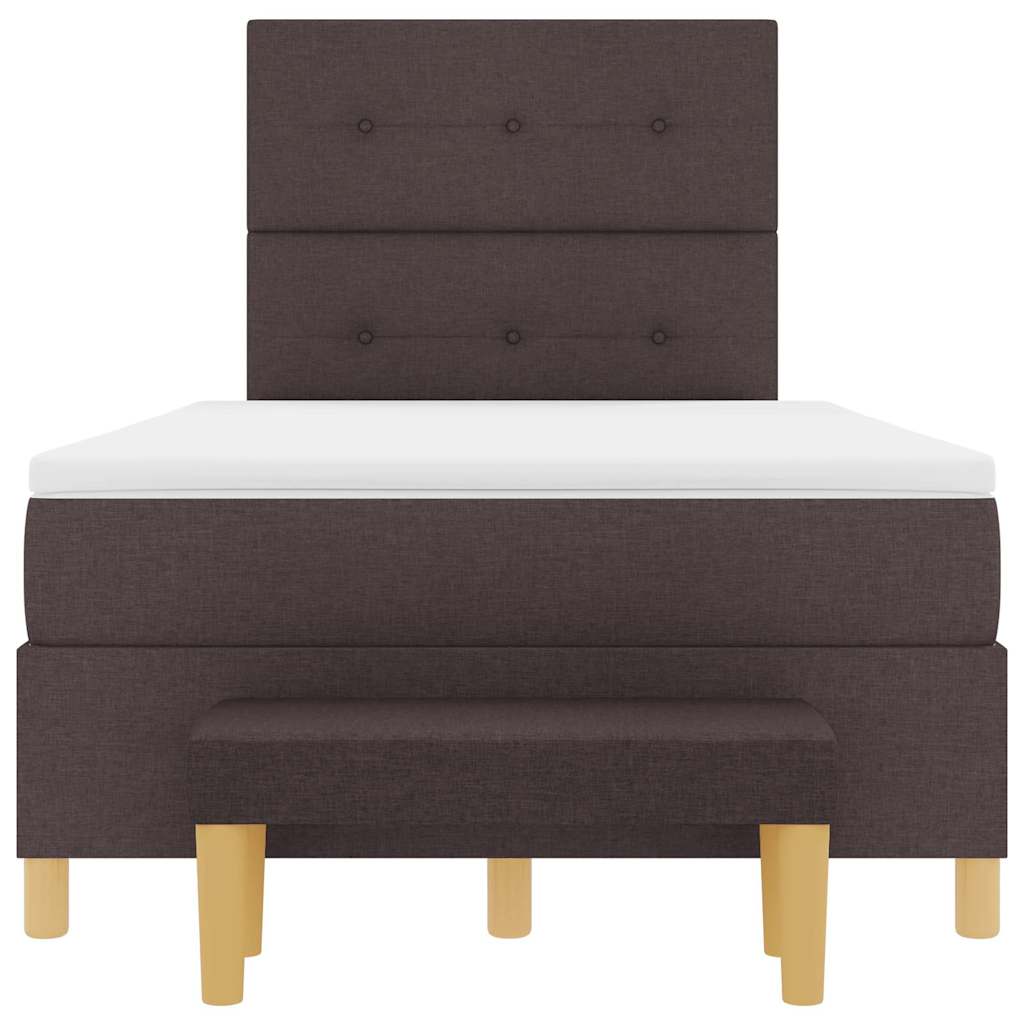 Boxspring bed met hoofdeinde Donkerbruin 190 x 120 cm Stof
