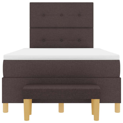 Boxspring bed met hoofdeinde Donkerbruin 190 x 120 cm Stof