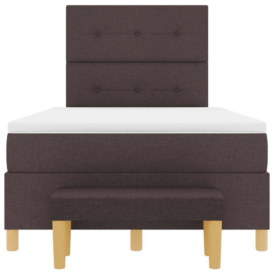 Boxspring bed met hoofdeinde Donkerbruin 190 x 120 cm Stof