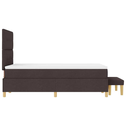 Boxspring bed met hoofdeinde Donkerbruin 190 x 120 cm Stof