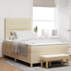 Box spring bed with mattress and headboard Cream 120 x 190 cm Fabric