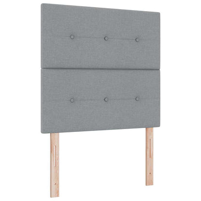 Boxspring bed met hoofdeinde Lichtgrijs 120 x 200 cm Stof