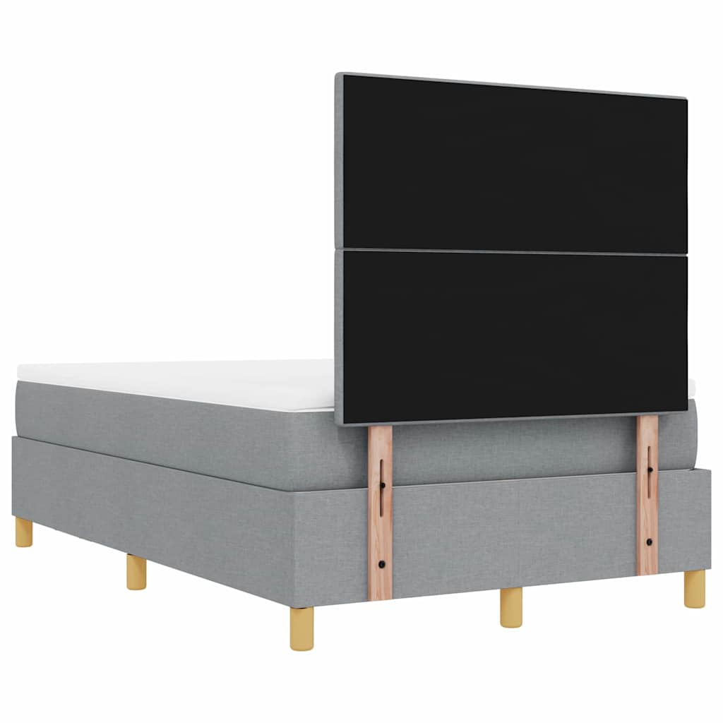 Boxspring bed met hoofdeinde Lichtgrijs 120 x 200 cm Stof