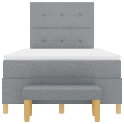 Boxspring bed met hoofdeinde Lichtgrijs 120 x 200 cm Stof