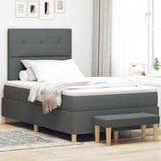 Boxspring bed 200x120 cm donkergrijs stof