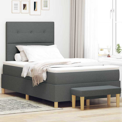 Boxspring bed met hoofdeinde Donkergrijs 200 x 120 cm Stof