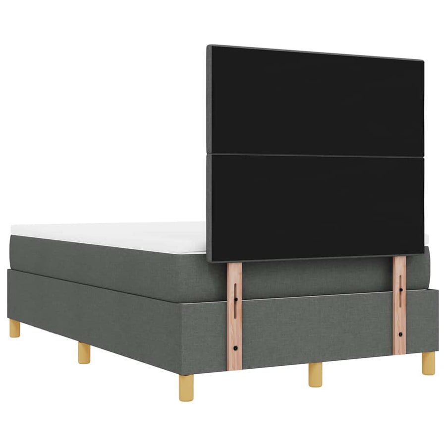 Boxspring bed met hoofdeinde Donkergrijs 200 x 120 cm Stof