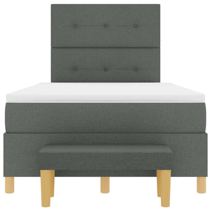 Boxspring bed met hoofdeinde Donkergrijs 200 x 120 cm Stof