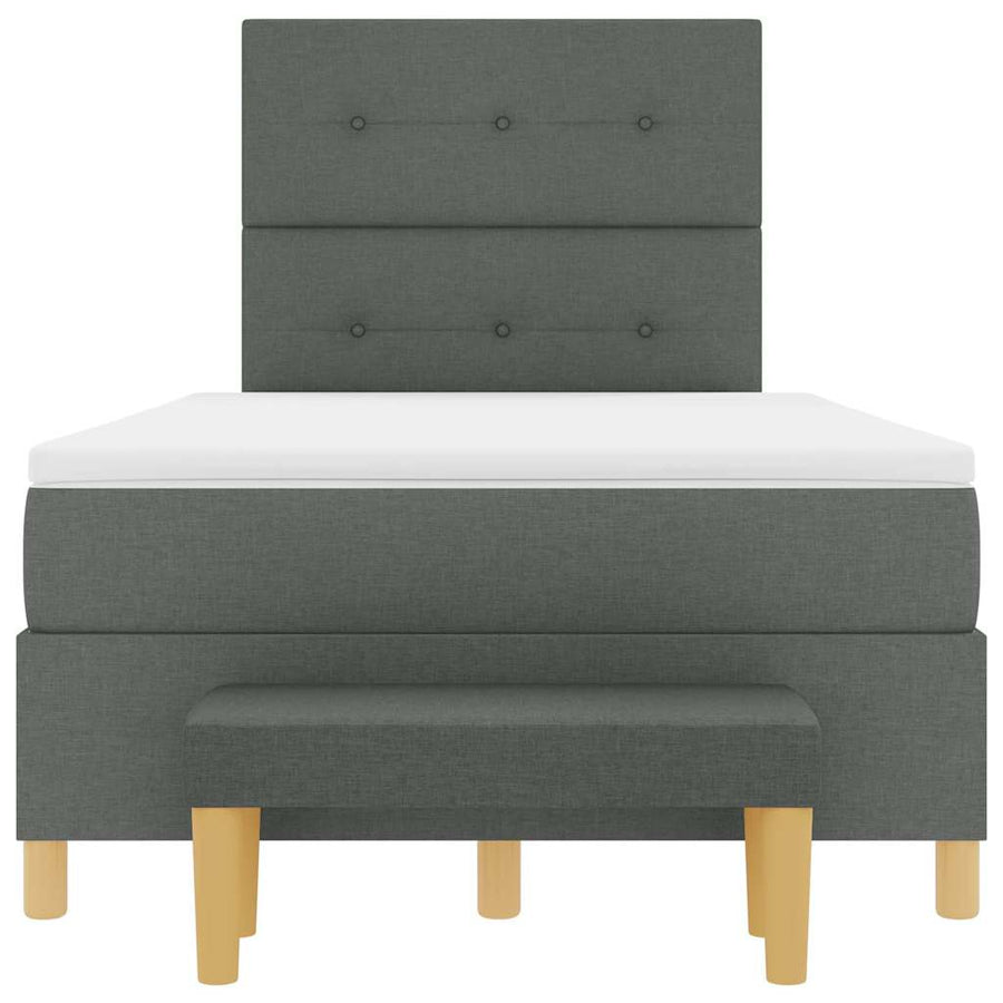 Boxspring bed met hoofdeinde Donkergrijs 200 x 120 cm Stof