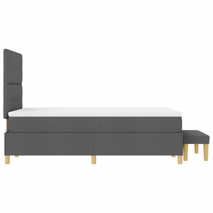Boxspring bed met hoofdeinde Donkergrijs 200 x 120 cm Stof