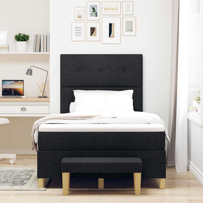 Boxspring bed met hoofdeinde Zwart 200 x 120 cm Stof