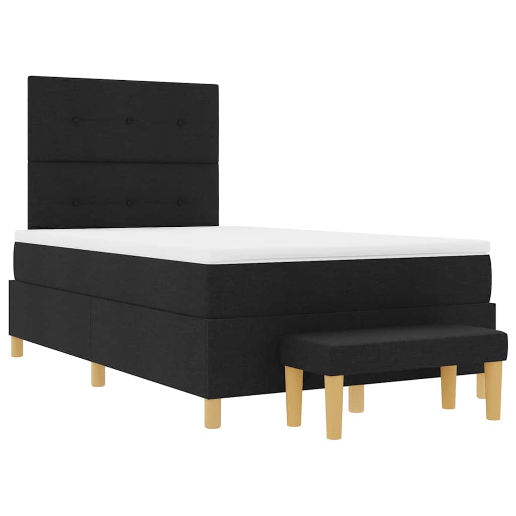Boxspring bed met hoofdeinde Zwart 200 x 120 cm Stof