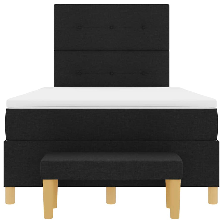Boxspring bed met hoofdeinde Zwart 200 x 120 cm Stof