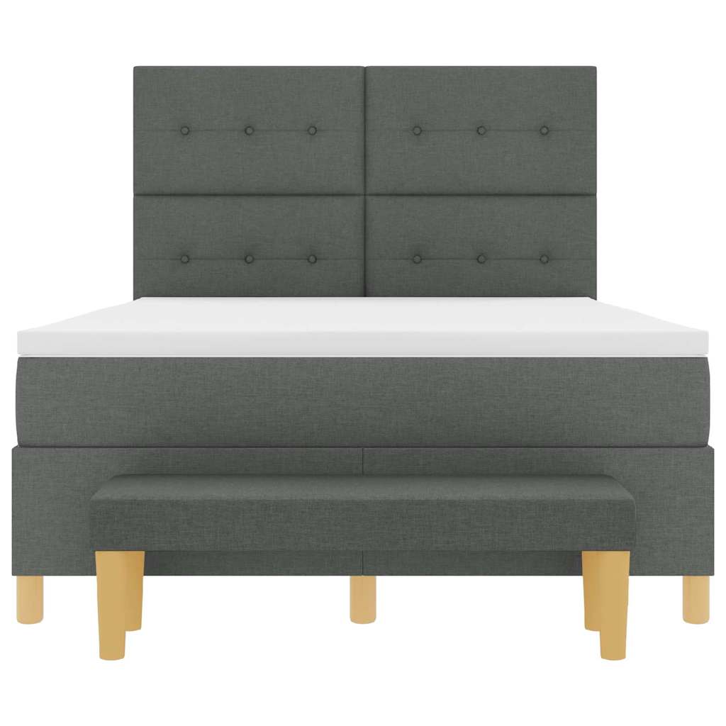 Boxspring bed met matras Donkergrijs 160 x 200 cm Stof