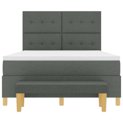 Boxspring bed met matras Donkergrijs 160 x 200 cm Stof