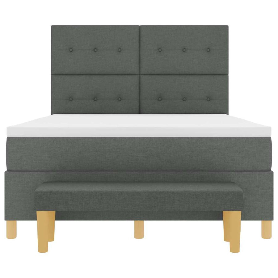 Boxspring bed met matras Donkergrijs 160 x 200 cm Stof