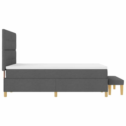 Boxspring bed met matras Donkergrijs 160 x 200 cm Stof
